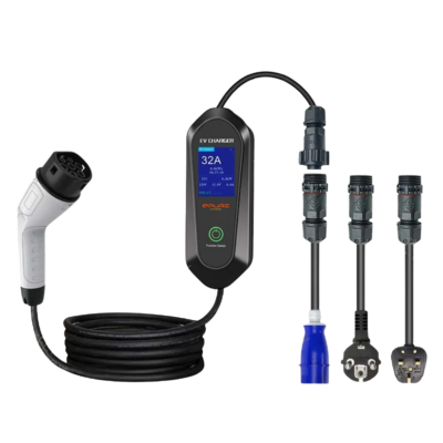 Smart Portable Charger 7.2kW Type 2 with Power Plug Adaptor